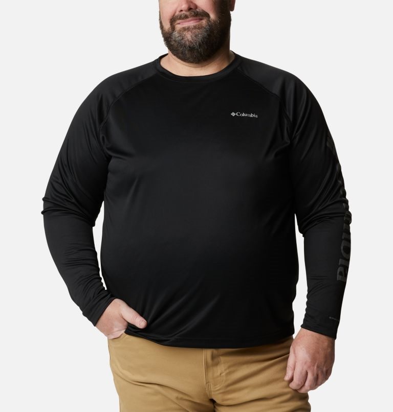 Hanorace Columbia Fork Stream Long Sleeve Barbati Negrii | Plus Size VC7ZAM8Q9